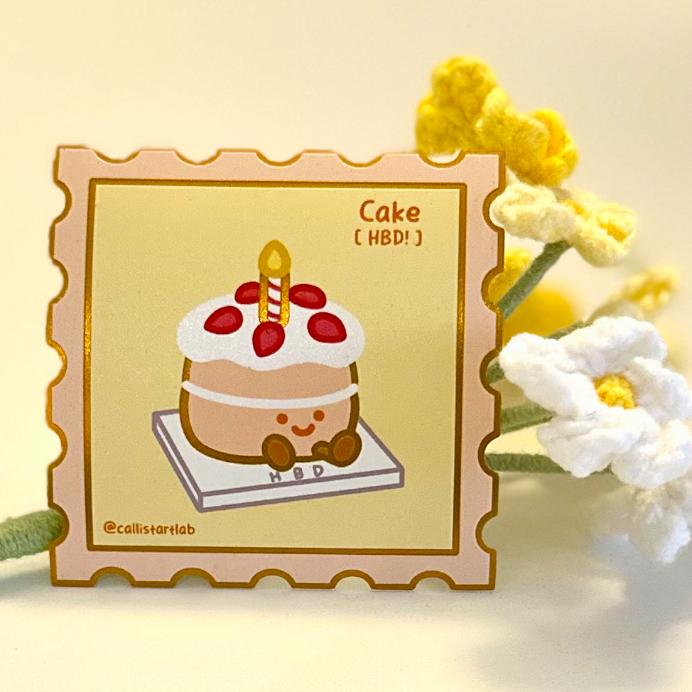 Cake Gold Vinyl Sticker