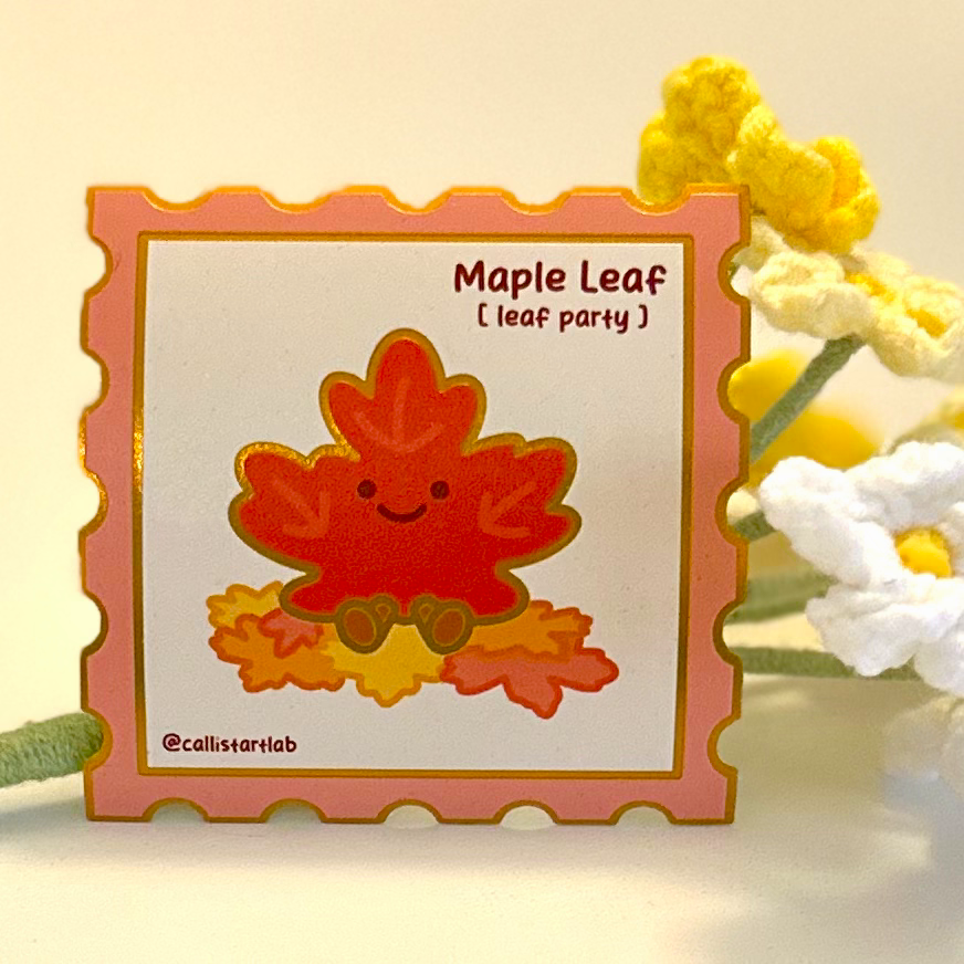 Maple Leaf Gold Vinyl Sticker
