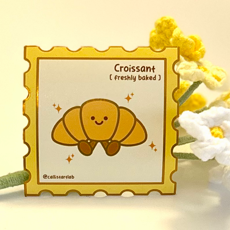 Croissant Gold Vinyl Sticker