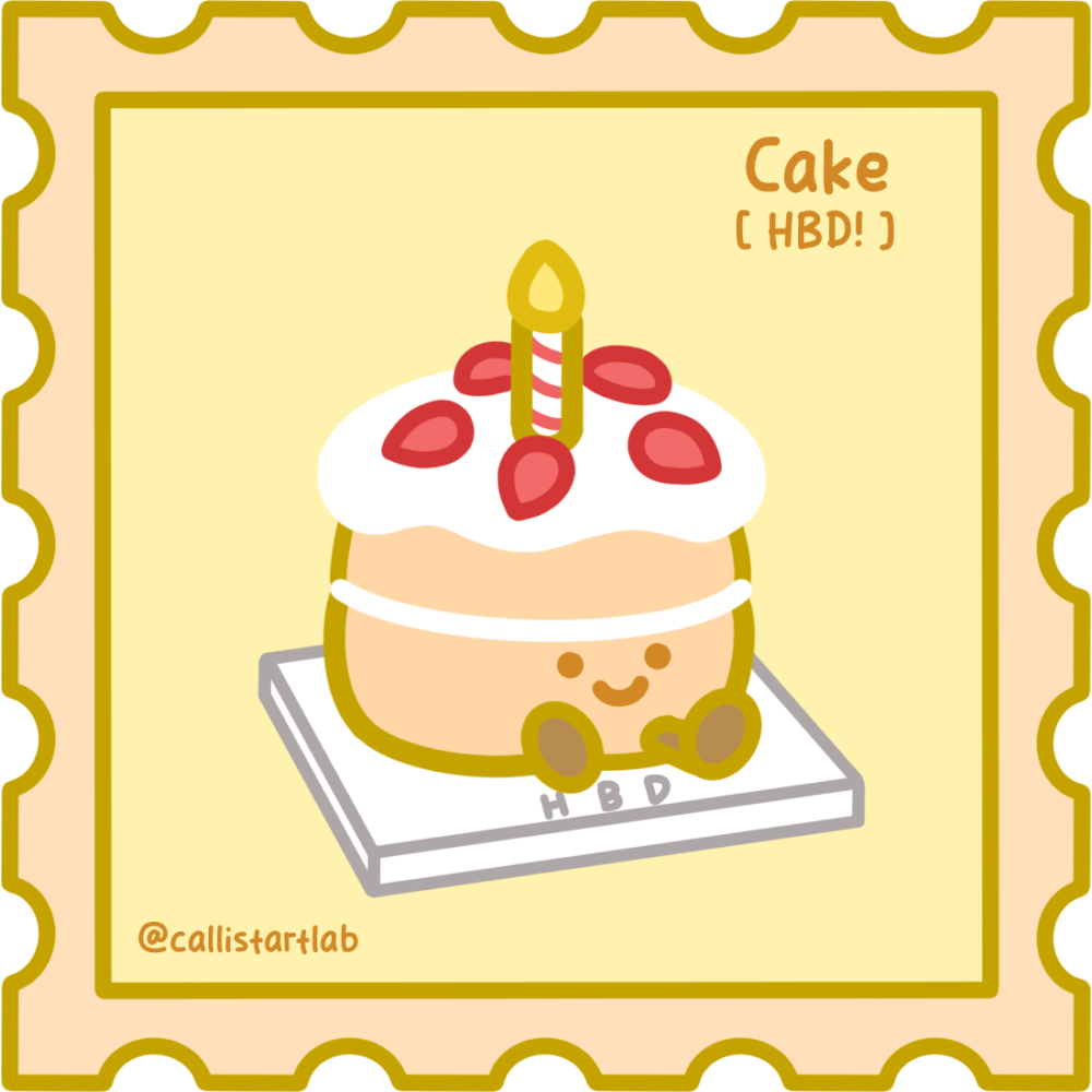 Cake Gold Vinyl Sticker