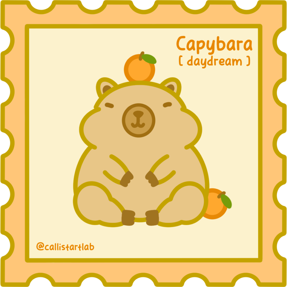 Capybara Gold Vinyl Sticker