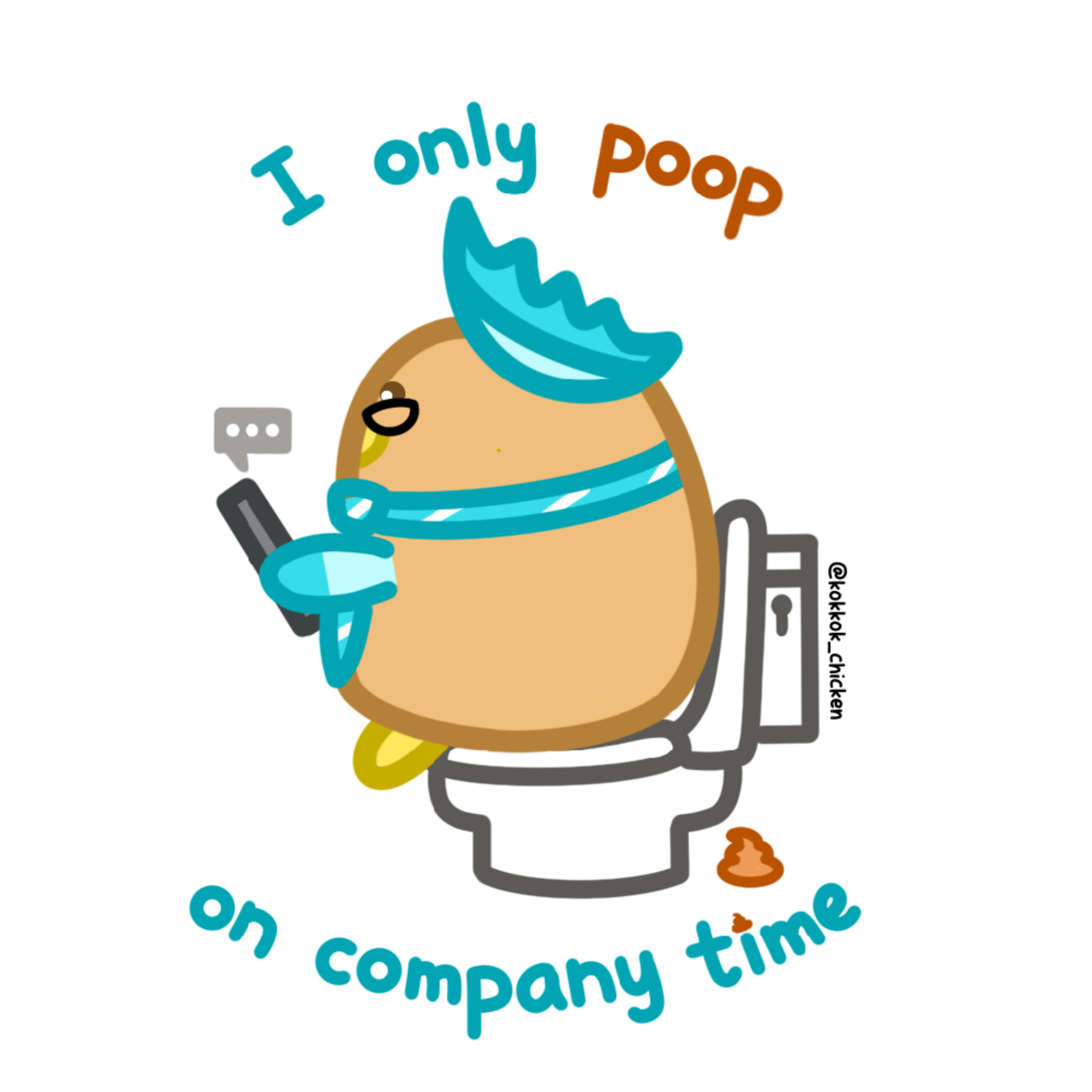 I Only Poop on Company Time Vinyl Sticker