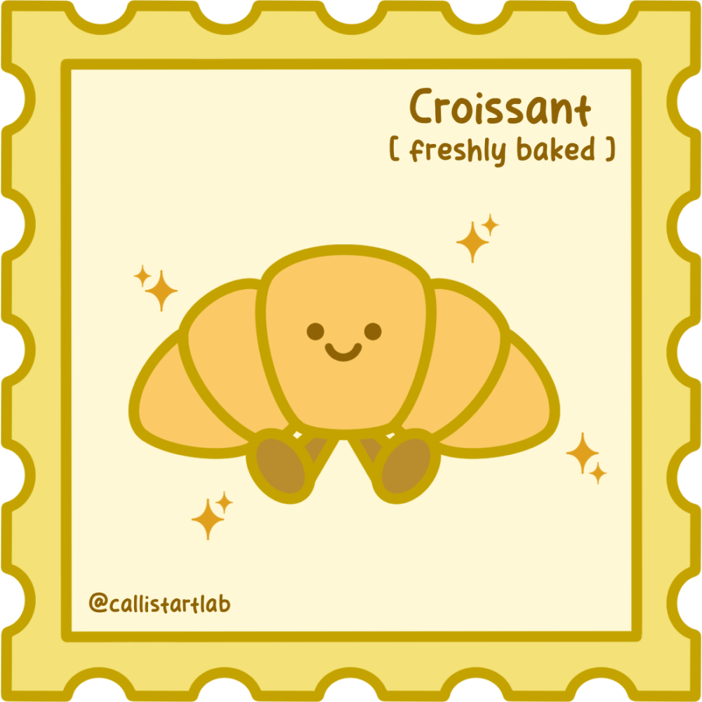 Croissant Gold Vinyl Sticker