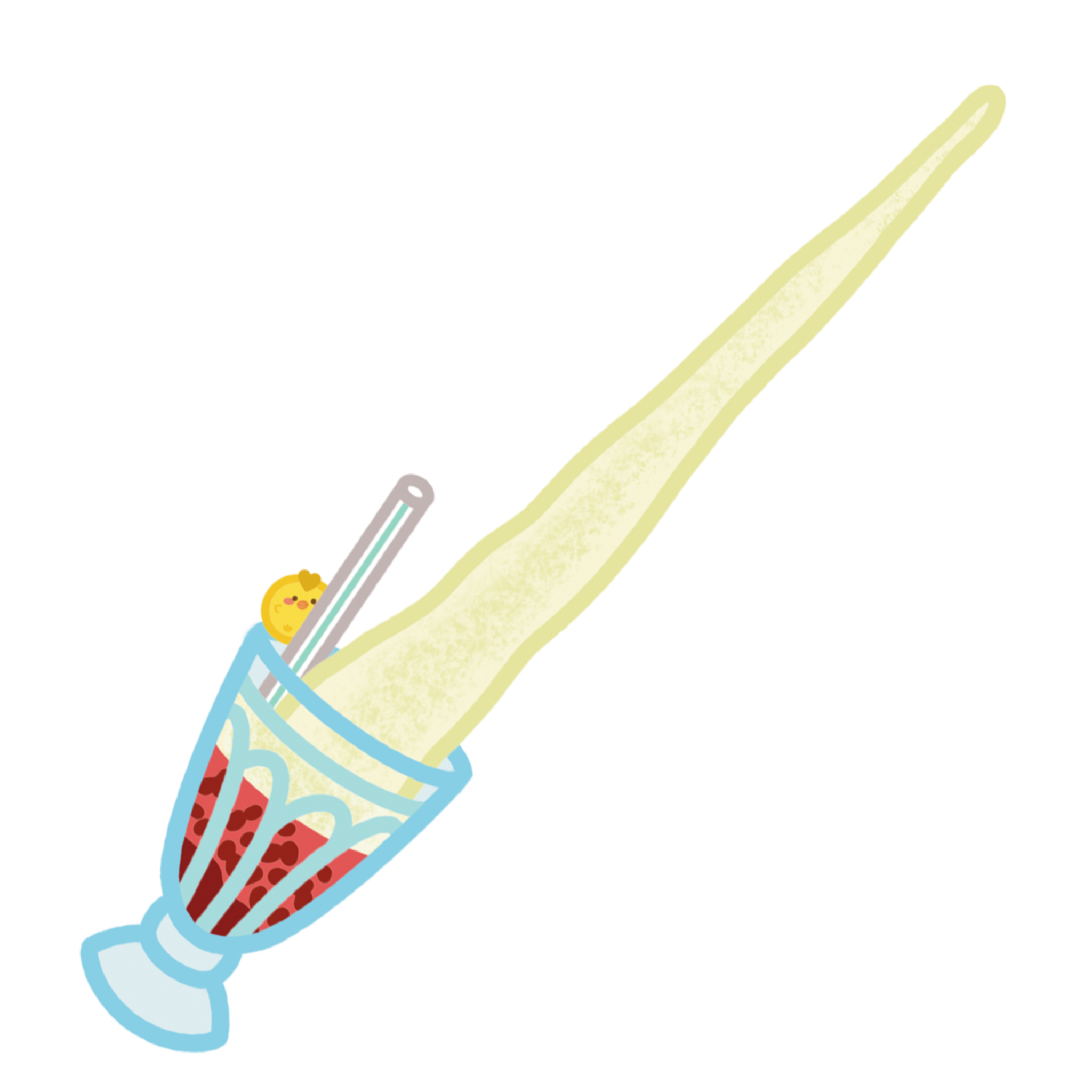 Long Red Bean Ice Sticker