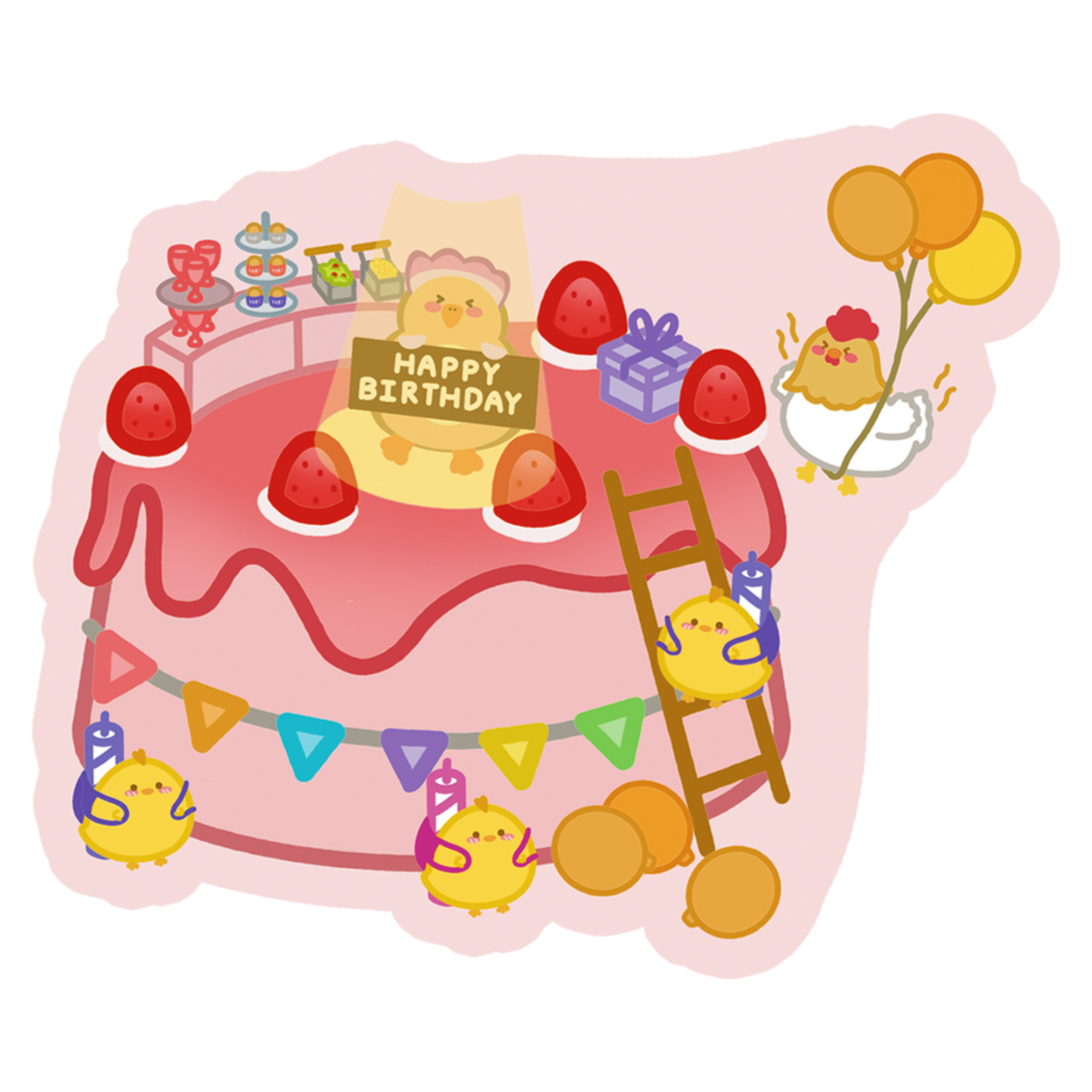 Birthday Cake Vinyl Sticker