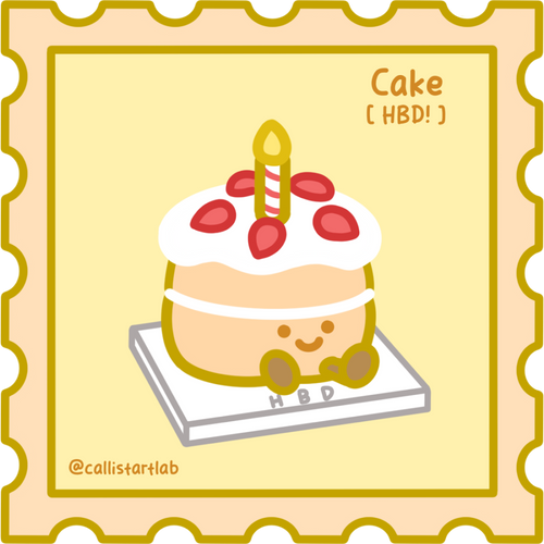 Cake Gold Vinyl Sticker
