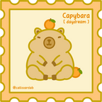 Capybara Gold Vinyl Sticker