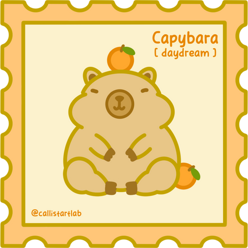 Capybara Gold Vinyl Sticker