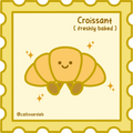 Croissant Gold Vinyl Sticker