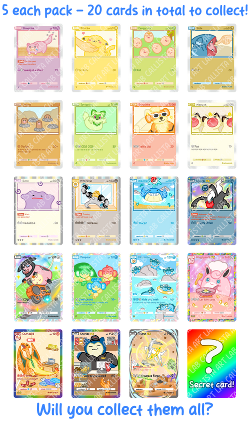 Poke Resort Card Pack – Fan art cards with animations – Callista Art Lab