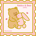 Rabbit & Bear Gold Vinyl Sticker